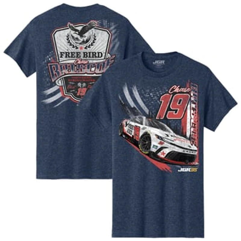 Men's Joe Gibbs Racing Team Collection Heather Navy Chase Briscoe #19 Free Bird Southern Spring Water Car T-Shirt