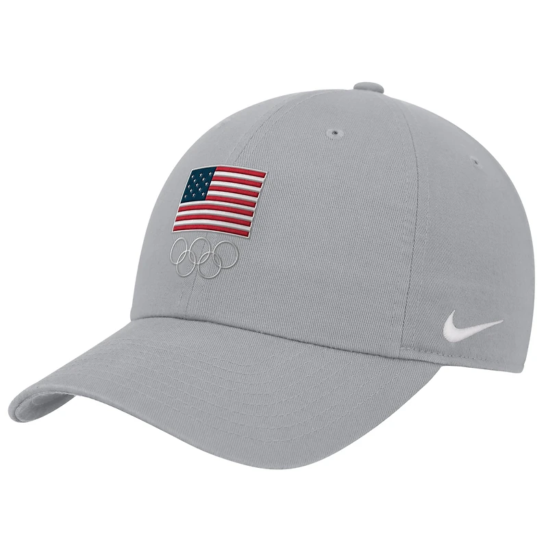 Men's Nike Gray LA28 Summer Olympics Club Adjustable Hat