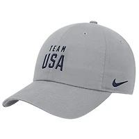 Men's Nike Gray Team USA Club Unstructured Adjustable Dri-FIT Hat