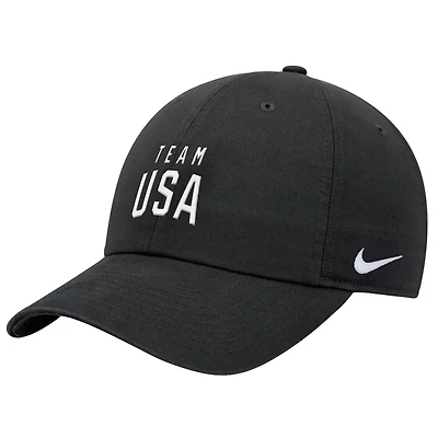Men's Nike Black Team USA Club Unstructured Adjustable Dri-FIT Hat