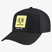 Unisex Kaulig Racing x Ram  Black Square Trucker Trucker Adjustable Hat