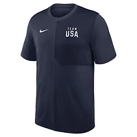 Men's Nike  Navy Team USA Sideline UV Dri-FIT Coaches Shirt