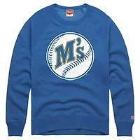 Men's Homage  Royal Seattle Mariners Cooperstown Collection Raglan Tri-Blend Sweatshirt
