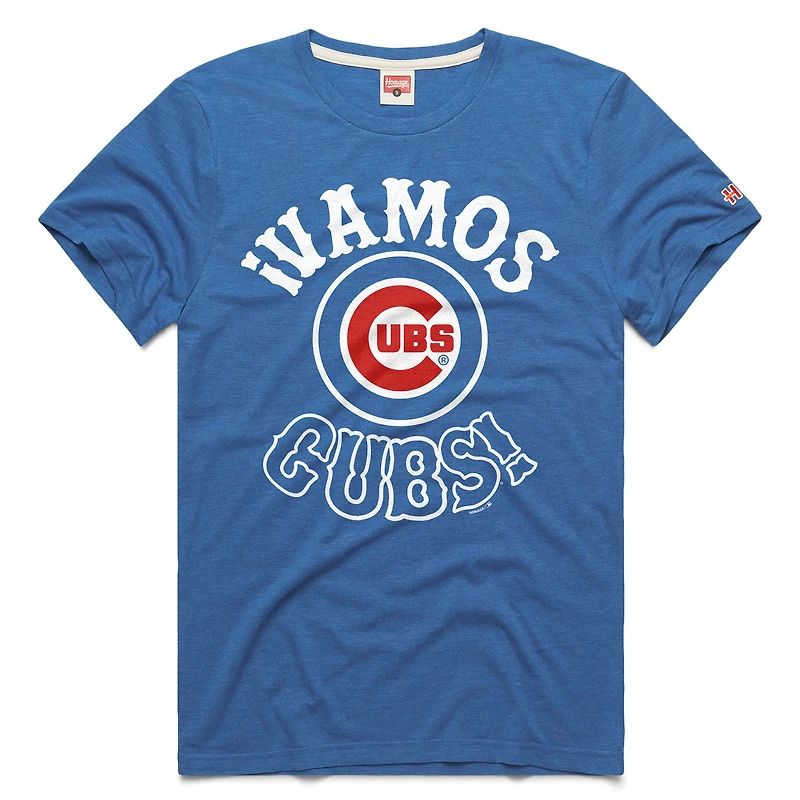 Men's Homage  Royal Chicago Cubs Vamos Tri-Blend T-Shirt