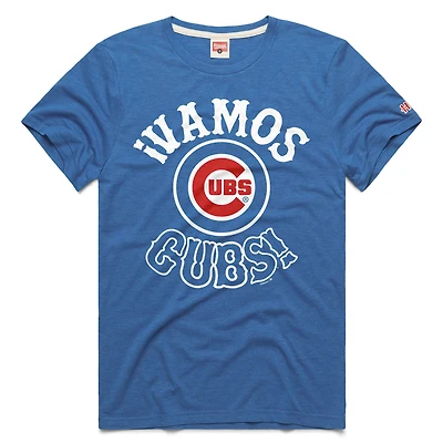Men's Homage  Royal Chicago Cubs Vamos Tri-Blend T-Shirt