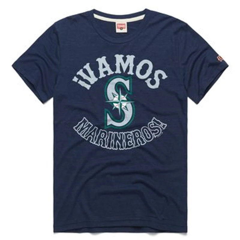Men's Homage Navy Seattle Mariners Vamos Tri-Blend T-Shirt