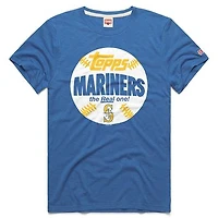 Men's Homage  Royal Seattle Mariners MLB x Topps Baseball The Real One Tri-Blend T-Shirt