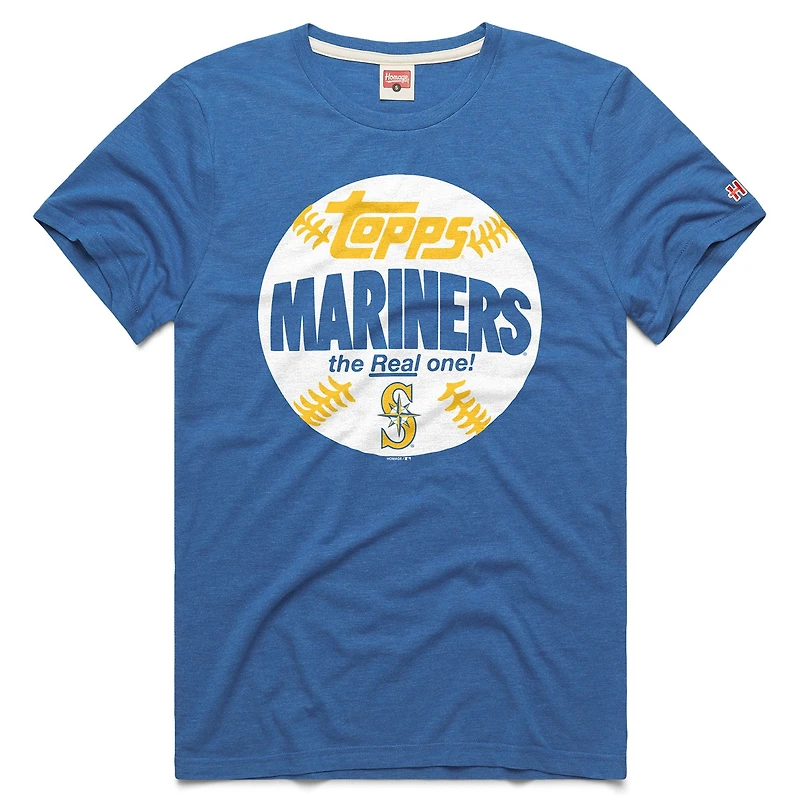 Men's Homage Royal Seattle Mariners MLB x Topps Baseball The Real One Tri-Blend T-Shirt