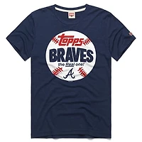 Men's Homage  Navy Atlanta Braves MLB x Topps Baseball The Real One Tri-Blend T-Shirt