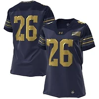 Women's Under Armour #26 Navy Notre Dame Fighting Irish 2026 Shamrock Series Replica Football Jersey