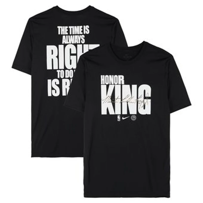 Atlanta Hawks Team-Issued Black "MLK" T-Shirt from the 2025-26 NBA Season