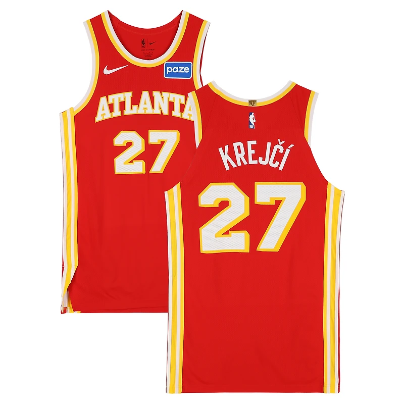 Vit Krejci Atlanta Hawks Game-Used #27 Red Nike Jersey vs. Denver Nuggets on December 5, 2025 - Size 48+4