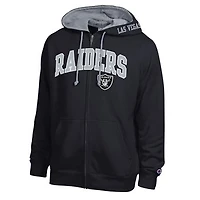Men's Champion  Black/Heather Gray Las Vegas Raiders Full-Zip Hoodie