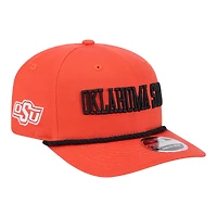 Men's New Era Orange Oklahoma State Cowboys Wordmark Rope 9SEVENTY Stretch-Snap Hat