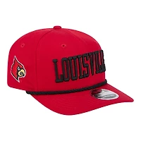Men's New Era Red Louisville Cardinals Wordmark Rope 9SEVENTY Stretch-Snap Hat