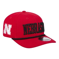 Men's New Era Scarlet Nebraska Huskers Wordmark Rope 9SEVENTY Stretch-Snap Hat