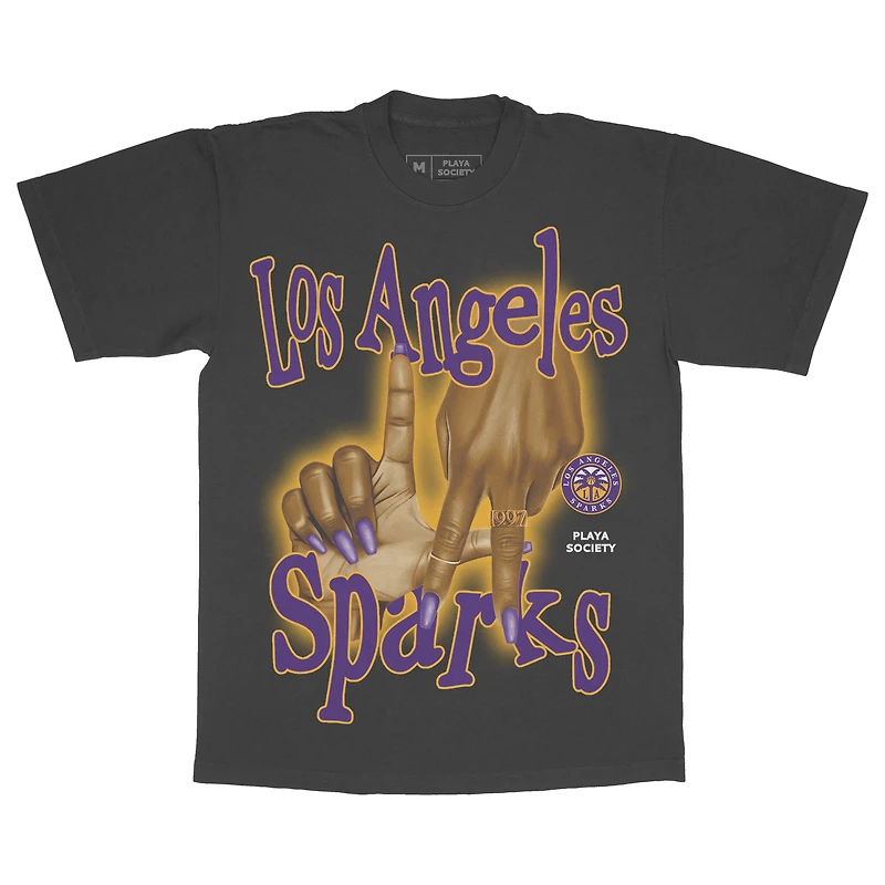Unisex Playa Society Black Los Angeles Sparks Sketch T-Shirt