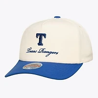 Men's Mitchell & Ness  Cream/Royal Texas Rangers Flawless Stretch-Snapback Hat