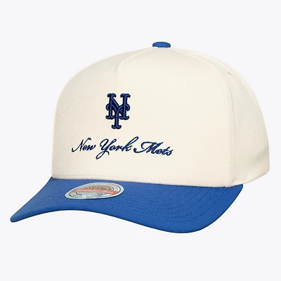 Men's Mitchell & Ness  Cream/Royal New York Mets Flawless Stretch-Snapback Hat