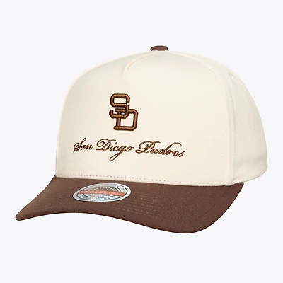 Men's Mitchell & Ness Cream/Brown San Diego Padres Cooperstown Collection Flawless Script Stretch-Snap Hat