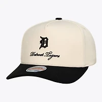 Men's Mitchell & Ness  Cream/Black Detroit Tigers Flawless Stretch Snapback Hat