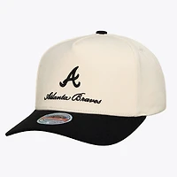 Men's Mitchell & Ness  Cream/Black Atlanta Braves Flawless Stretch Snapback Hat
