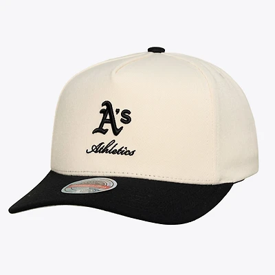 Men's Mitchell & Ness Cream/Black Athletics Flawless Stretch Snapback Hat