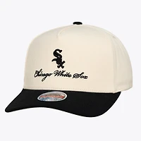 Men's Mitchell & Ness  Cream/Black Chicago White Sox Flawless Stretch Snapback Hat
