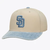 Men's Mitchell & Ness  Cream/Light Blue San Diego Padres Washed Corduroy Pro Crown Snapback Hat