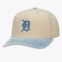 Men's Mitchell & Ness  Cream/Light Blue Detroit Tigers Washed Corduroy Pro Crown Snapback Hat