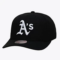 Men's Mitchell & Ness Black Athletics Black and White Pro Crown Snapback