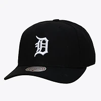 Men's Mitchell & Ness Black Detroit Tigers Black and White Pro Crown Snapback
