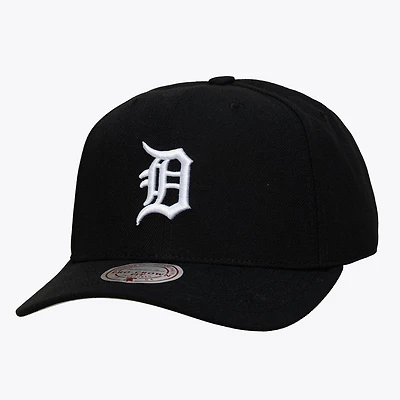 Men's Mitchell & Ness Black Detroit Tigers Black and White Pro Crown Snapback
