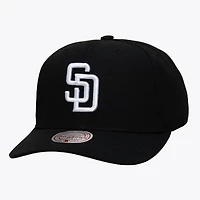 Men's Mitchell & Ness Black San Diego Padres Black and White Pro Crown Snapback