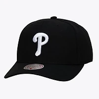 Men's Mitchell & Ness Black Philadelphia Phillies Black and White Pro Crown Snapback