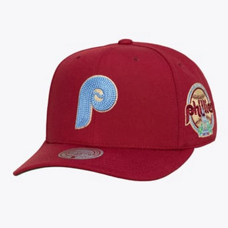 Men's Mitchell & Ness  Maroon Philadelphia Phillies Secondary Patch Pro Snapback Hat