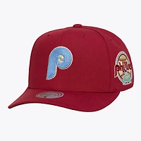 Men's Mitchell & Ness  Maroon Philadelphia Phillies Secondary Patch Pro Snapback Hat