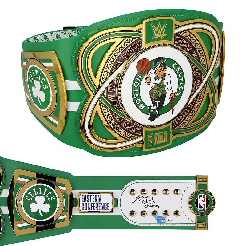 Jayson Tatum Boston Celtics Autographed WWE Legacy Title Belt with "24 Finals Champ" Inscription