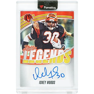 Ickey Woods Cincinnati Bengals Autographed 2025 Panini Absolute Legends Gold #ALS-IWS #4/10 Card