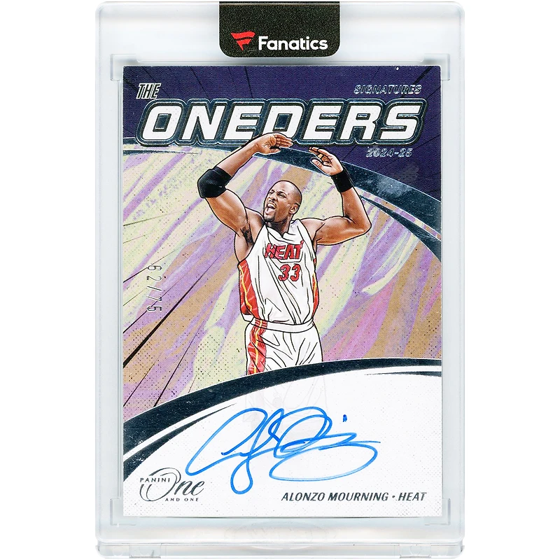 Alonzo Mourning Miami Heat Autographed 2024-25 Panini One & One The Oneders #TOS-MOU #62/75 Card