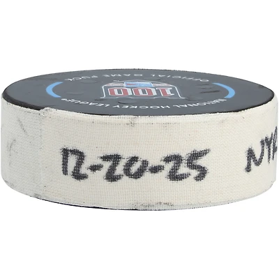 Artemi Panarin New York Rangers Game-Used Goal Puck vs. Philadelphia Flyers on December 20, 2025 - Second of Two Goals Scored