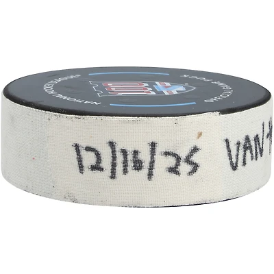 Evander Kane Vancouver Canucks Game-Used Goal Puck vs. New York Rangers on December 16, 2025