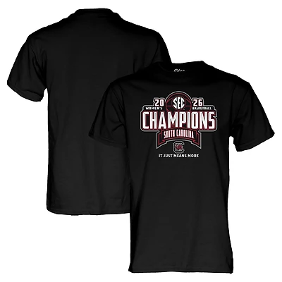 Unisex Blue 84 Black South Carolina Gamecocks 2026 SEC Women's Basketball Regular Season Champions Locker Room T-Shirt