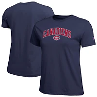 Women's Champion  Navy Montreal Canadiens Arch Mascot Logo T-Shirt