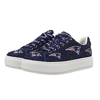 Women's Cuce  Navy New England Patriots Crystal Team Logo Sneakers