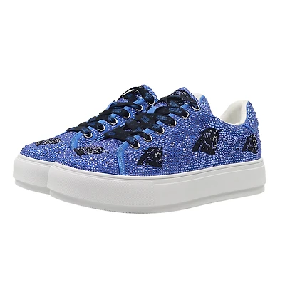 Women's Cuce  Blue Carolina Panthers Crystal Team Logo Sneakers