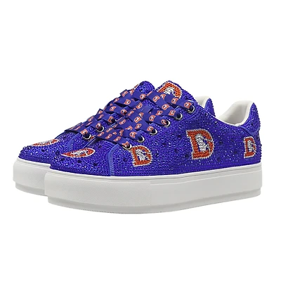Women's Cuce Royal Denver Broncos Crystal Team Logo Sneakers