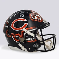 Brian Urlacher Chicago Bears Autographed Riddell Speed Authentic Helmet with "HOF 18" Inscription - Art by Distortedd - Limited Edition #1/1 - WN55916779