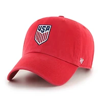 Men's '47  Red USMNT Crest Clean Up Adjustable Hat