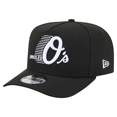 Men's New Era Black Baltimore Orioles Motion A-Frame 9FIFTY Snapback Hat